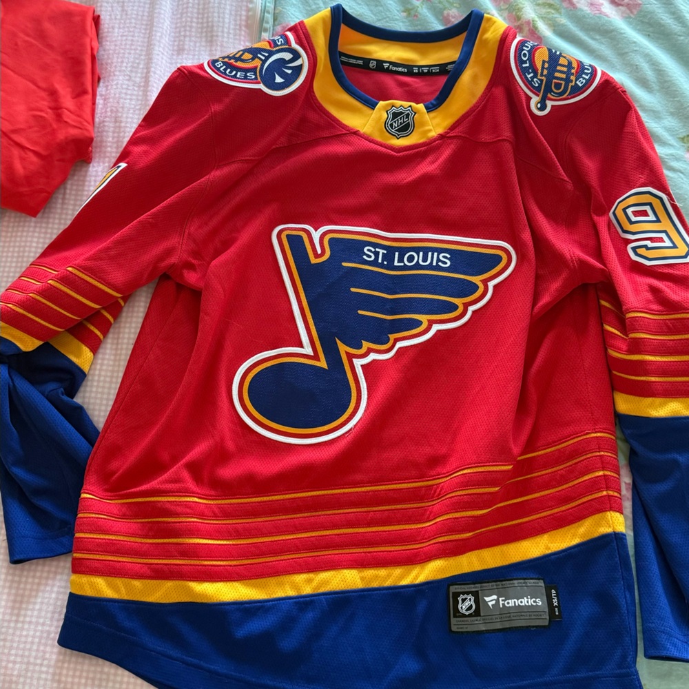 Fanatics Red and Yellow NHL Jersey